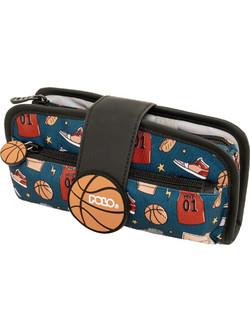 Polo Rubber Basketball Κασετίνα με 2 Θήκες Πολύχρωμη 937019-8442