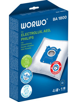 Worwo BA1800/4 Σακούλες Σκούπας 4τμχ Συμβατές με Σκούπα AEG / Electrolux / Philips