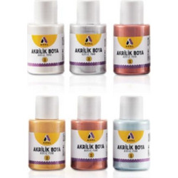 Adel Metallic Σετ Ακρυλικά Χρώματα Ζωγραφικής 25ml 6τμχ