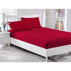 Γαρύφαλλο Σεντόνι King Size Βαμβακερό με Λάστιχο 180x200+30 Κόκκινο GAR-41347