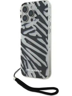 Karl Lagerfeld IML Luxury Zebra Pattern Back Cover Black White (iPhone 16 Pro)