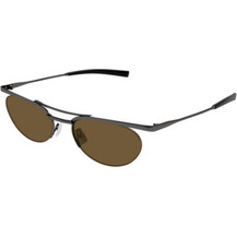 Saint Laurent SL862 002 Ανδρικά Γυαλιά Ηλίου Οβάλ Μεταλλικά Μαύρα με Καφέ Φακό