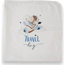 Bonjour Bebe Travel Boy Πάνα Αγκαλιάς Χασέ Λευκή 75x75cm