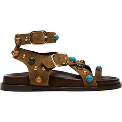 Steve Madden Γυναικεία Σανδάλια Suede Καφέ 11005515-275