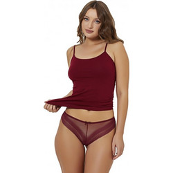 Papatya Γυναικείο String με Δαντέλα Μπορντό 3876