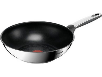 Tefal Emotion+ Wok Ανοξείδωτο Αντικολλητικό με Καπάκι 28cm E32719