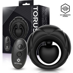 IntoYou Torus Vibrating Ring Δαχτυλίδι Πέους Σιλικόνης με Δόνηση Μαύρο