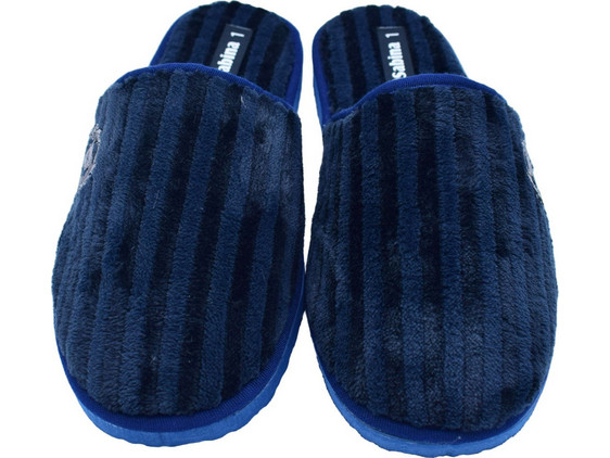 Sabina Χειμερινές Ανδρικές Παντόφλες Navy Μπλε Velour Stripes