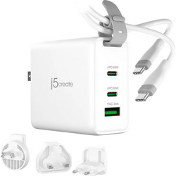 j5create JUP3565CV-N Φορτιστής χωρίς Καλώδιο με Θύρα USB-A & 2 Θύρες USB-C 65W Power Delivery