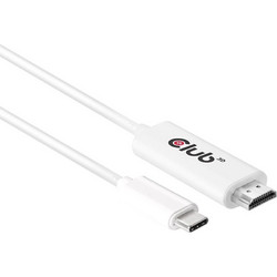 CLUB3D Καλώδιο HDMI 2.0 HDMI Male to USB-C Male 1.8m White CAC-1514