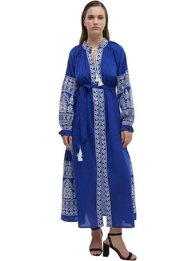Inart Ble Maxi Καθημερινό Φόρεμα Μπλε 5-41-638-0030