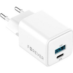 Forever TC-08 Φορτιστής χωρίς Καλώδιο με Θύρα USB-A & Θύρα USB-C 20W Power Delivery