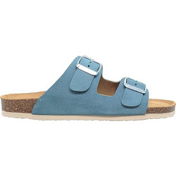 Plakton Γυναικεία Σανδάλια Suede Ανατομικά Γαλάζια Ocean 180010