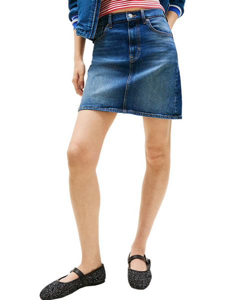 Tommy Hilfiger Μίνι Φούστα Τζιν Ψηλόμεση Navy Μπλε DW0DW22714-1BK