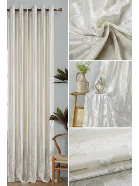 For Home Κουρτίνα Floral με Τρουκς 200x290 Terciopelo Μπεζ