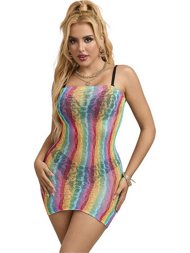 Subblime Sexy Φόρεμα Διχτυωτό Πολύχρωμο D-241394