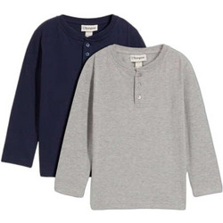 Bonprix Σετ Παιδικά T-Shirt Μακρυμάνικα Navy Μπλε Γκρι 973961