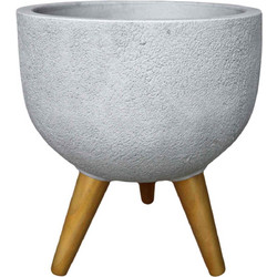 Japi Rustic Γλάστρα Στρογγυλή Πλαστική Γκρι 33x50cm JVRD33