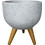 Japi Rustic Γλάστρα Στρογγυλή Πλαστική Γκρι 33x50cm JVRD33