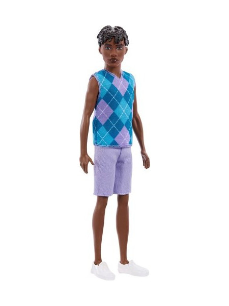 Mattel Barbie Style Ken with Turquoise & Lavender Argyle Shirt