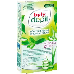 Byly Mint & Aloe Vera Ταινίες Αποτρίχωσης για Πρόσωπο για Ευαίσθητες Επιδερμίδες 20τμχ