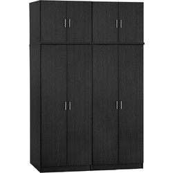 B2BMarkt Τετράφυλλη Ντουλάπα Ρούχων με Πατάρι Zebrano 160x42x241cm 9997784