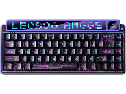 Aula AMG65 Ασύρματο Μηχανικό Gaming Πληκτρολόγιο 65% με Light Feather Διακόπτες RGB Purple