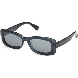 Max Mara MM0197 64N Γυναικεία Γυαλιά Ηλίου Ορθογώνια Κοκάλινα Μαύρα με Μαύρο Φακό