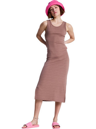 Roxy Good Keepsake Midi Καλοκαιρινό Καθημερινό Φόρεμα Καφέ ERJKD03442-CME0