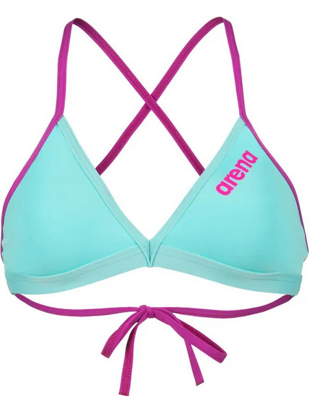 Arena Swim Tie Back Solid Αθλητικό Bikini Top Τριγωνάκι Τιρκουάζ 004768-899