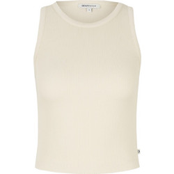 Tom Tailor Γυναικείο Καλοκαιρινό Crop Top Ριπ Εκρού 1031492-10354