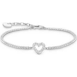 Thomas Sabo Γυναικείο Βραχιόλι Ριβιέρα με Καρδιά από Ασήμι 925 με Ζιργκόν A2177-051-14