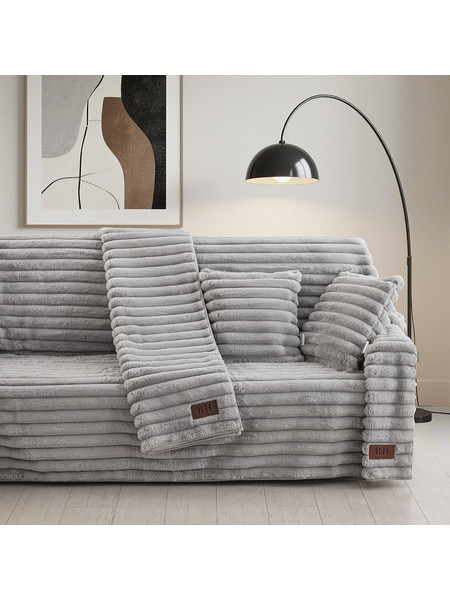 Beauty Home Σετ Ριχτάρια 2τμχ Stripe Art 8727 Γκρι
