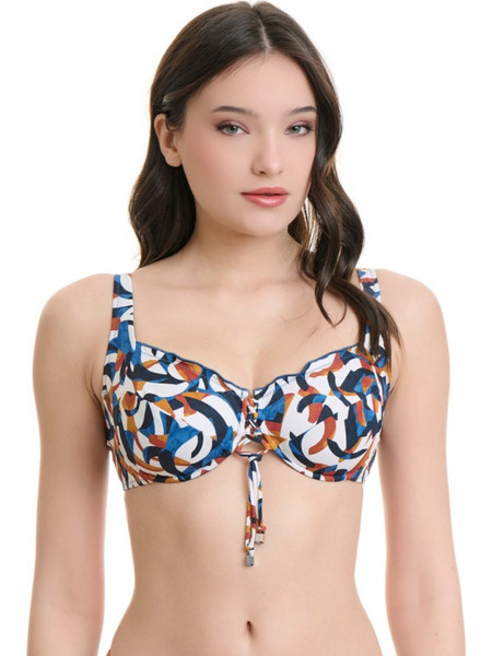 ERKA MARE Venezia Bikini Top Μπλε Καφέ Εκρού 26157F