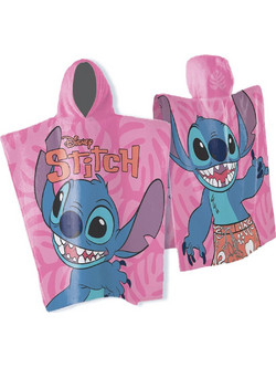 Dimcol Lilo & Stitch 556 Παιδικό Πόντσο Θαλάσσης Microfiber Ροζ 50x100cm 54463144039