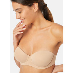 Minerva Σουτιέν Strapless με Μπανέλα Μπεζ 96-9066C-487