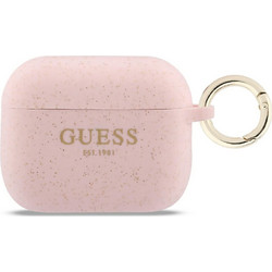 Guess Ring Θήκη Σιλικόνης για Apple AirPods Pro 3 Ροζ