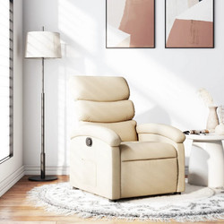 vidaXL Πολυθρόνα Relax με Υποπόδιο Ανακλινόμενη Μπεζ 3205808