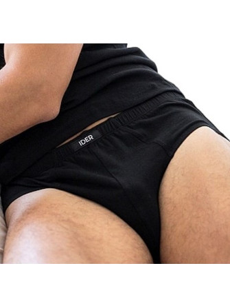 Ider Ανδρικά Σλιπ Βαμβακερά Μαύρα 2Pack 3523
