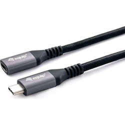 Equip 128371 Braided USB-C Female to USB-C 1m Black