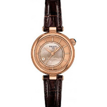 Tissot T-Lady Desir Γυναικείο Ρολόι Αυτόματο με Καφέ Δερμάτινο Λουράκι T152.207.36.521.00