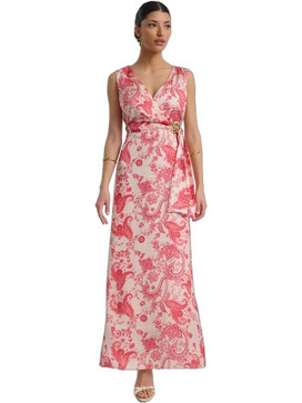 Fibes Fashion Maxi Καλοκαιρινό Φόρεμα για Γάμο / Βάπτιση Κρουαζέ Εκρού 05-9509