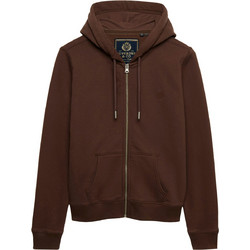 Superdry Γυναικεία Ζακέτα Φούτερ Μακριά με Κουκούλα και Φερμουάρ Σοκολατί W2012780A-8TP
