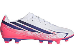 Adidas F50 Hyperfast Club FG/MG KJ0990 Ποδοσφαιρικά Παπούτσια με Τάπες Λευκά Ροζ