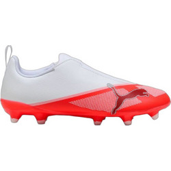 Puma Ultra 7 Play FG/AG 109303-01 Παιδικά Ποδοσφαιρικά Παπούτσια με Τάπες Λευκά Κόκκινα