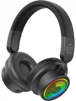 Kisonli A7 Ασύρματα Bluetooth Παιδικά Ακουστικά On Ear Μαύρα