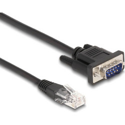 Powertech CAB-G040 Καλώδιο RS-232 DB9 Male to RJ45 0.3m Black