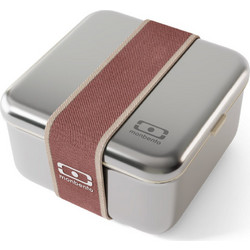 Monbento MB Sense L Δοχείο Φαγητού Inox Κατάλληλο για Φούρνο Μικροκυμάτων 1lt Ασημί Καφέ