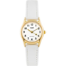Casio Γυναικείο Ρολόι με Λευκό Δερμάτινο Λουράκι LTP-1094Q-7B4