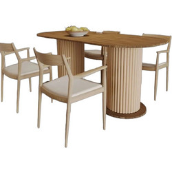 Stewe Home Τραπέζι Τραπεζαρίας 180x90x7 Οβάλ Ξύλινο
